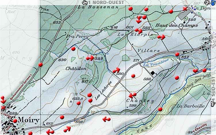 Carte 1222 > Région Moiry - Venoge